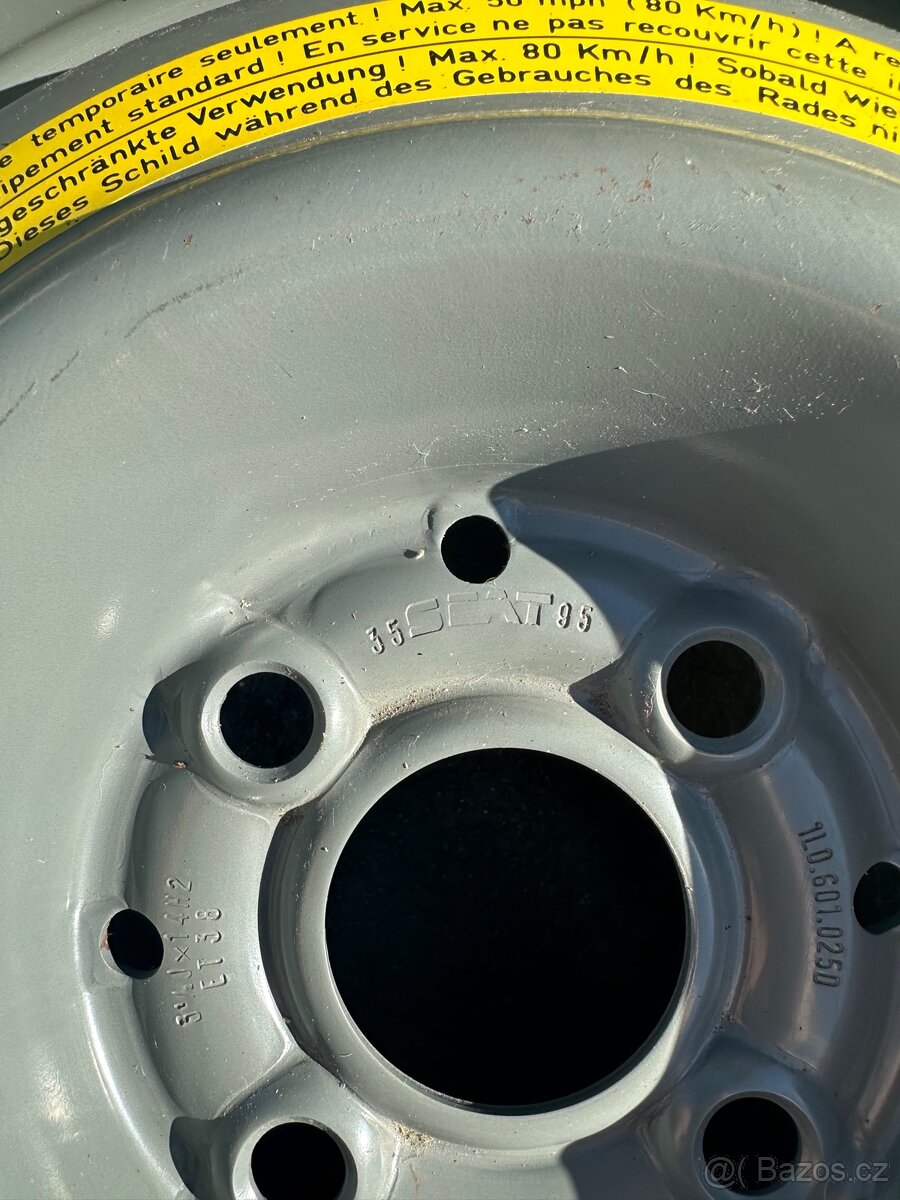 Prodám dojezdové kolo Seat 105/70 R14 ET38 - 3
