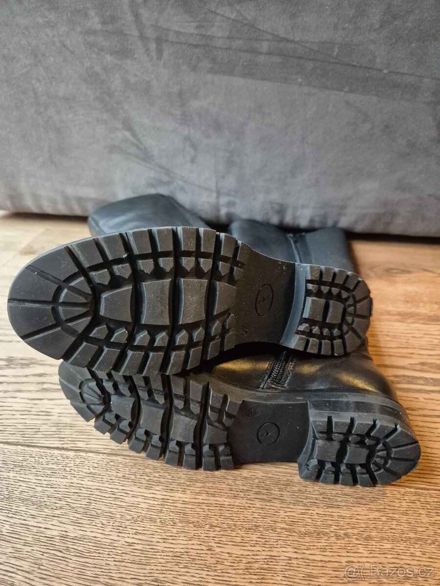 Kožené kozačky Baťa, nové - téměř nenošené - 3