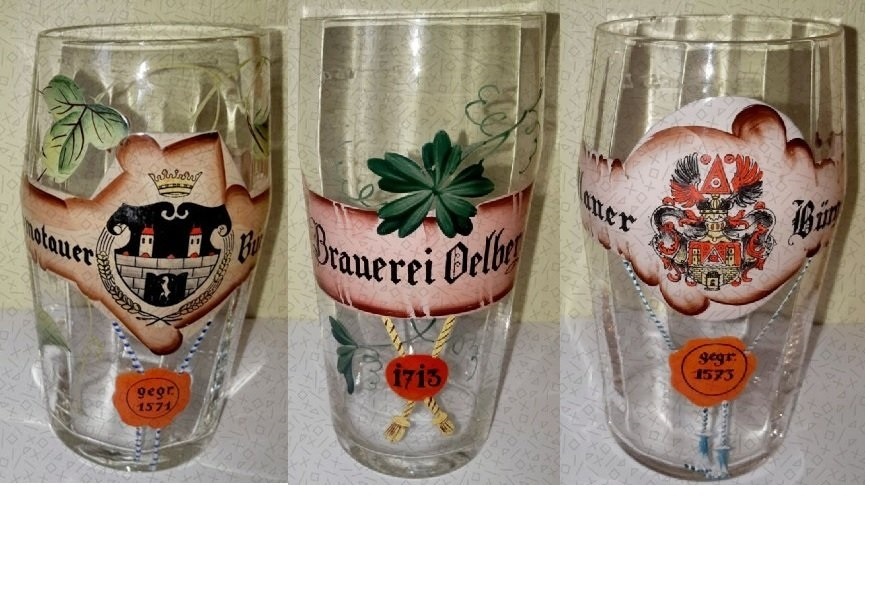 Pivní sklo, půllitry, třetinky, pivovarské cedule. - 3