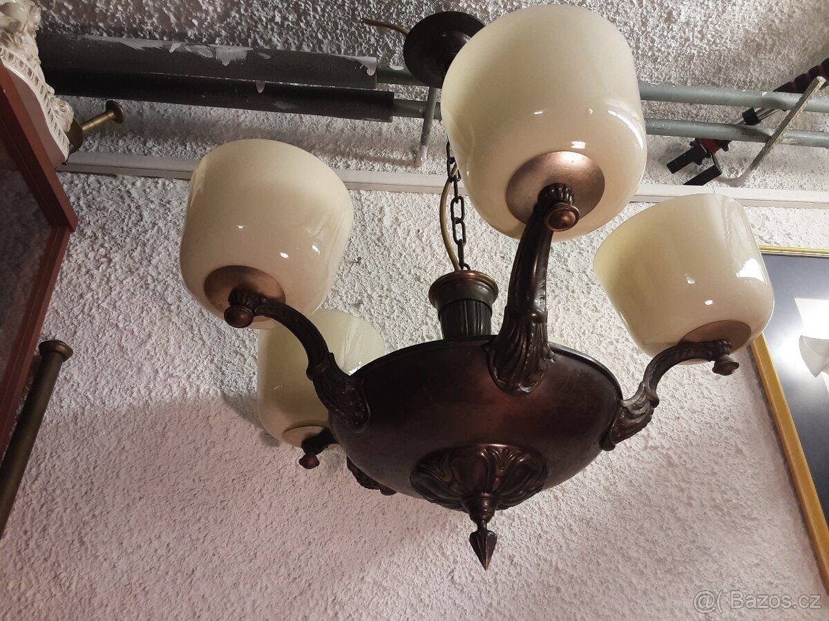 Starožitný mosazný lustr - 3