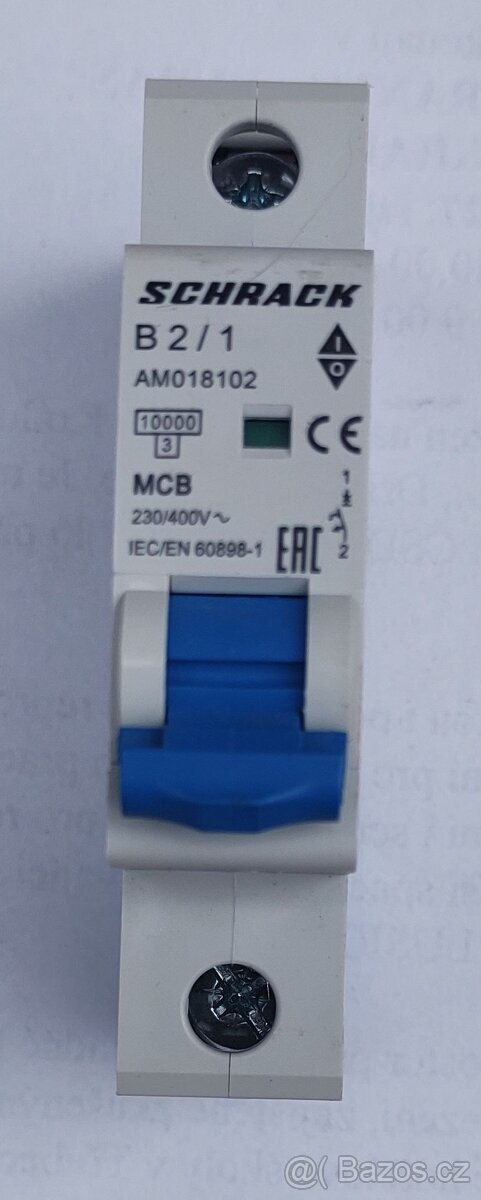 Instalační jistič SCHRACK AMPARO 10kA, B 2A, 1P - 3