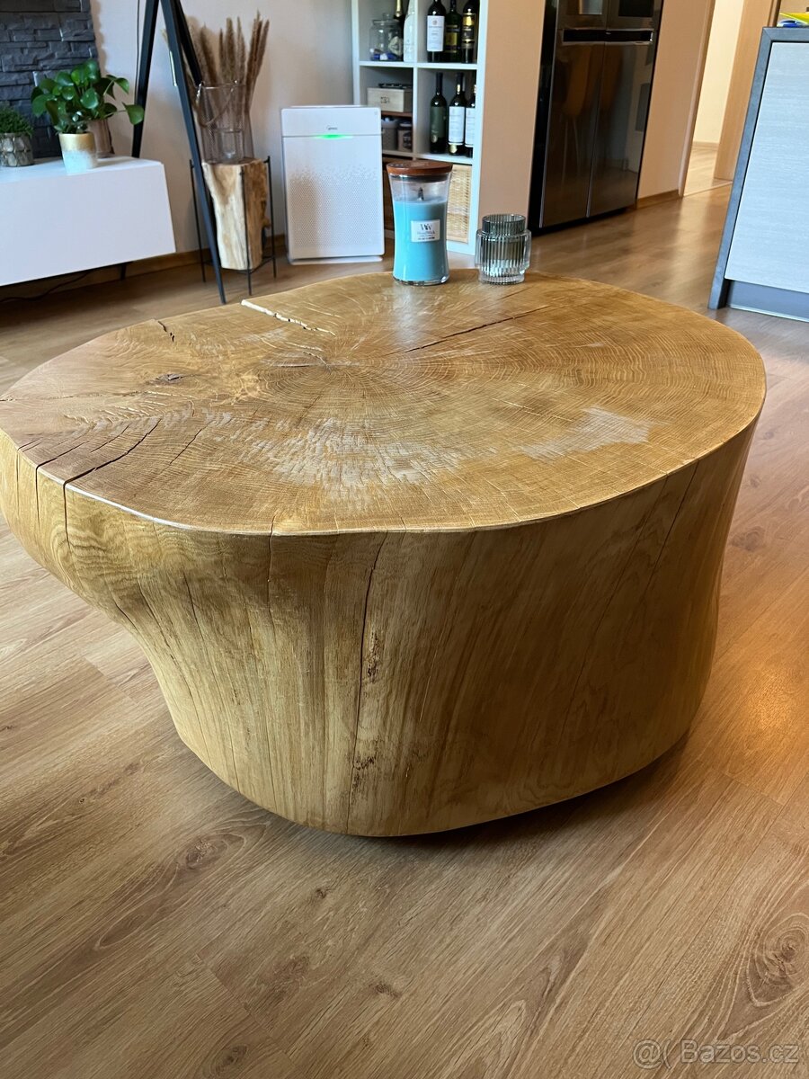 Dubový špalek / konferenční stolek - 3