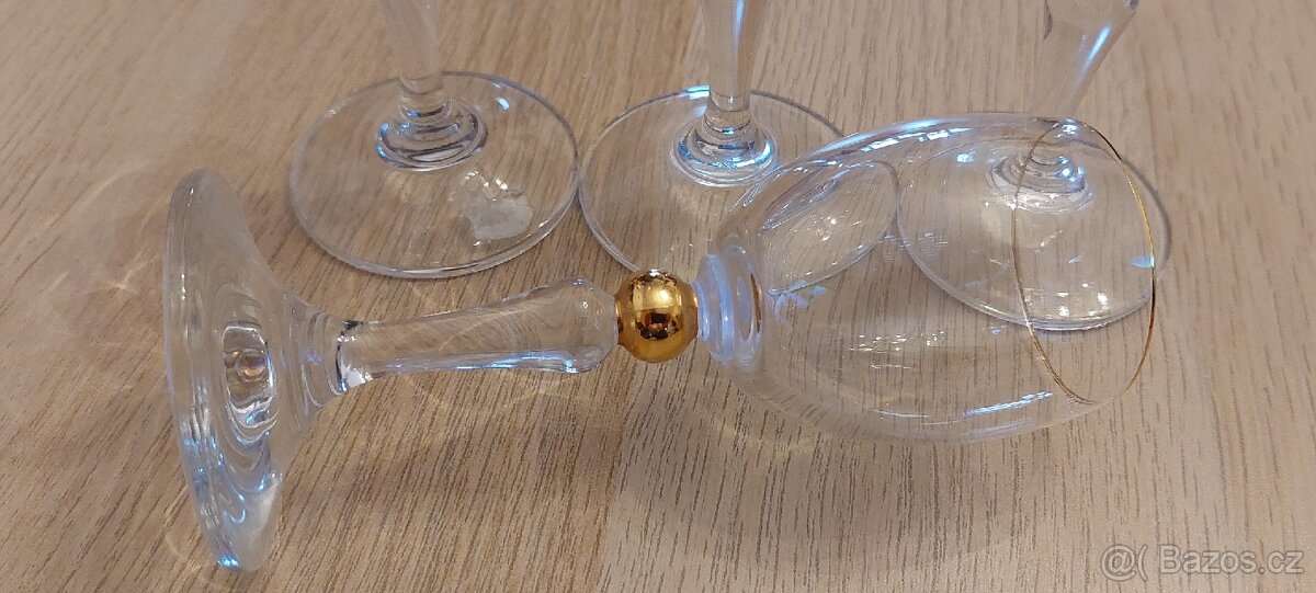 Set čtyř likérových skleniček se zlacením - 3