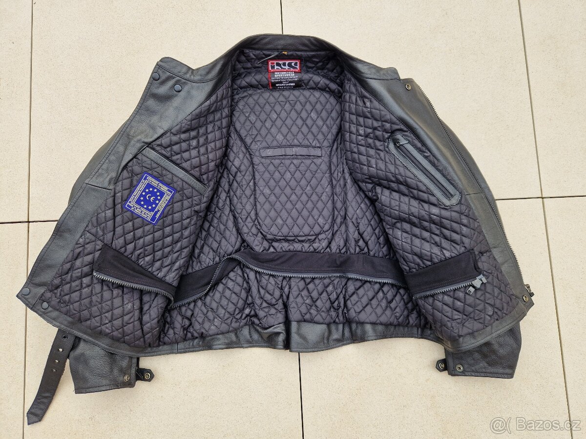 Pánská kožená moto bunda iXS velikost 66 (3XL) - 3