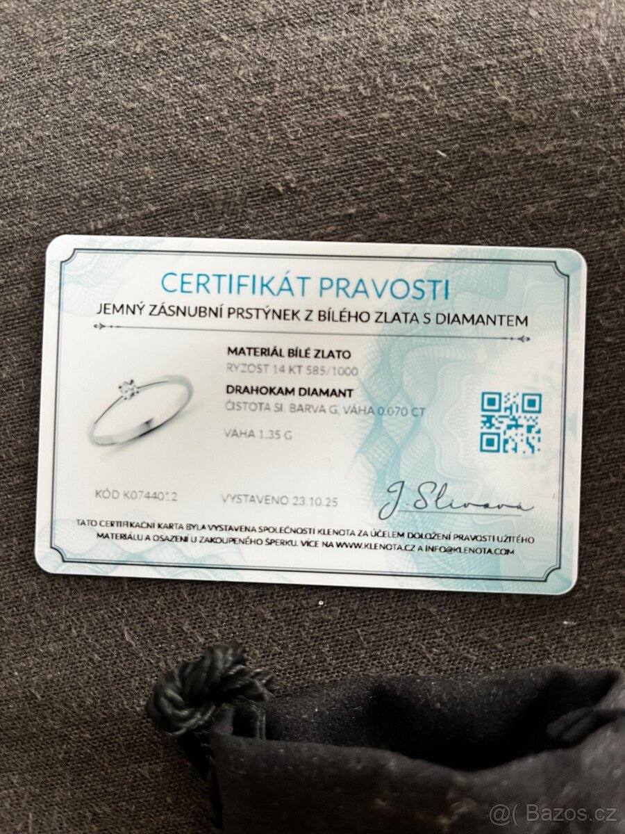 Prsten z bílého zlata s diamantem - 3