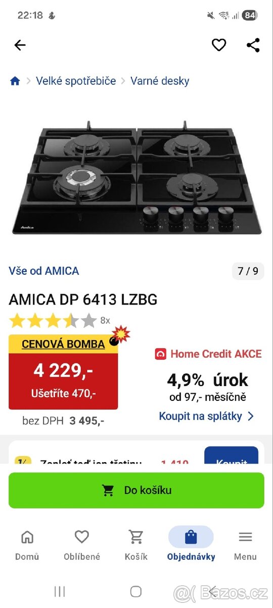 Plynová varná deska Amica - 3