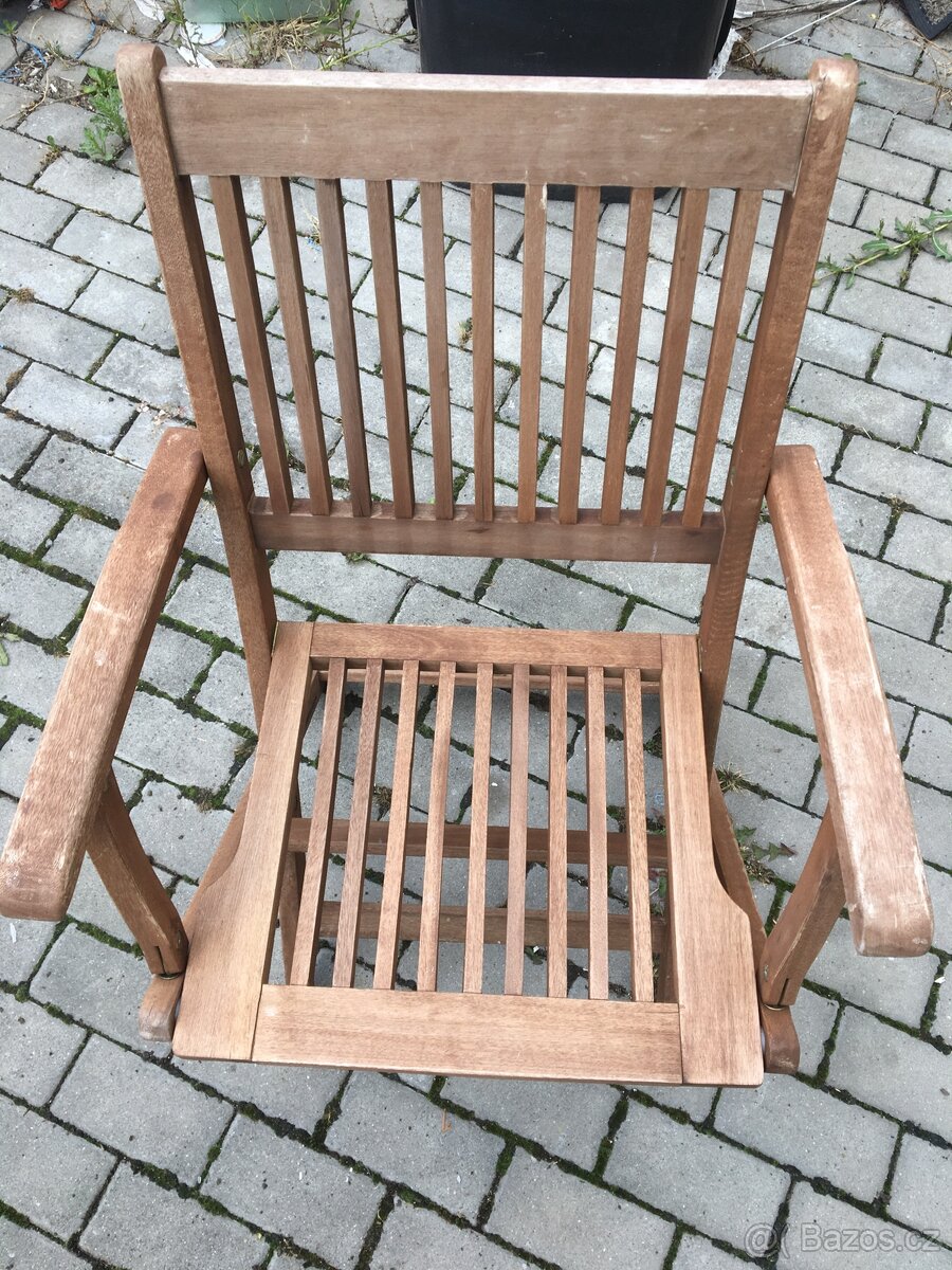 Židle teak dřevo perfektní stav PC 2.000 Kč kus - 3