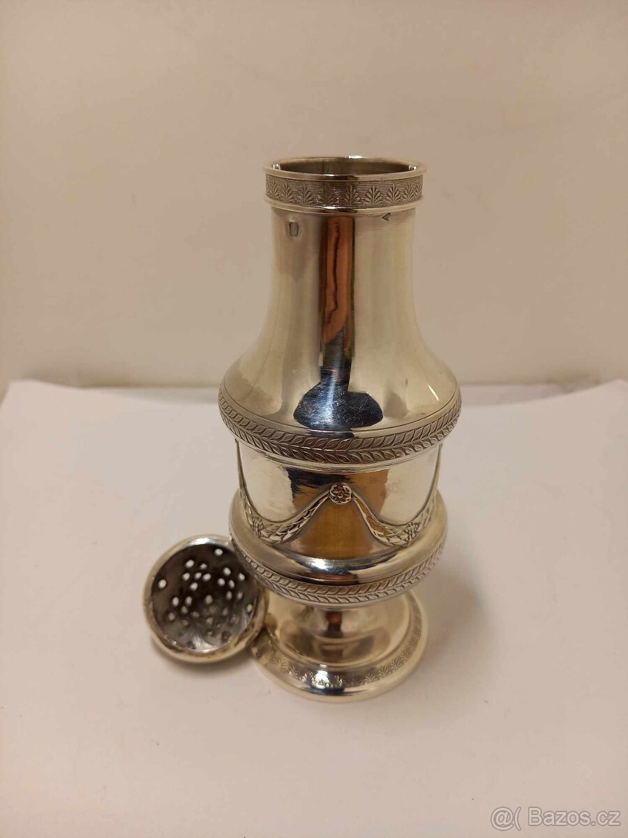 Starožitná stříbrná cukřenka - Francie - 3