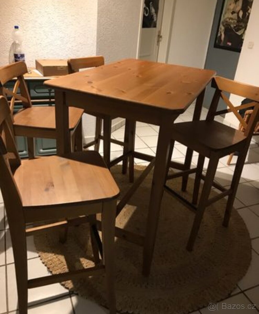 JÍDELNÍ BAROVÝ SET IKEA LEKSVIK - 3