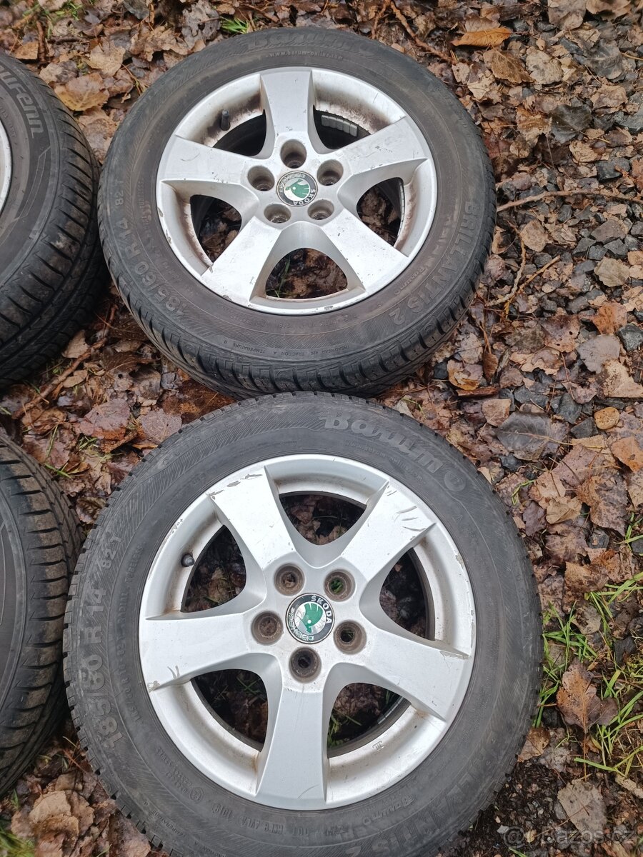 Sada ALU kol Škoda 5×100 ET43 185/60 R14 - 3