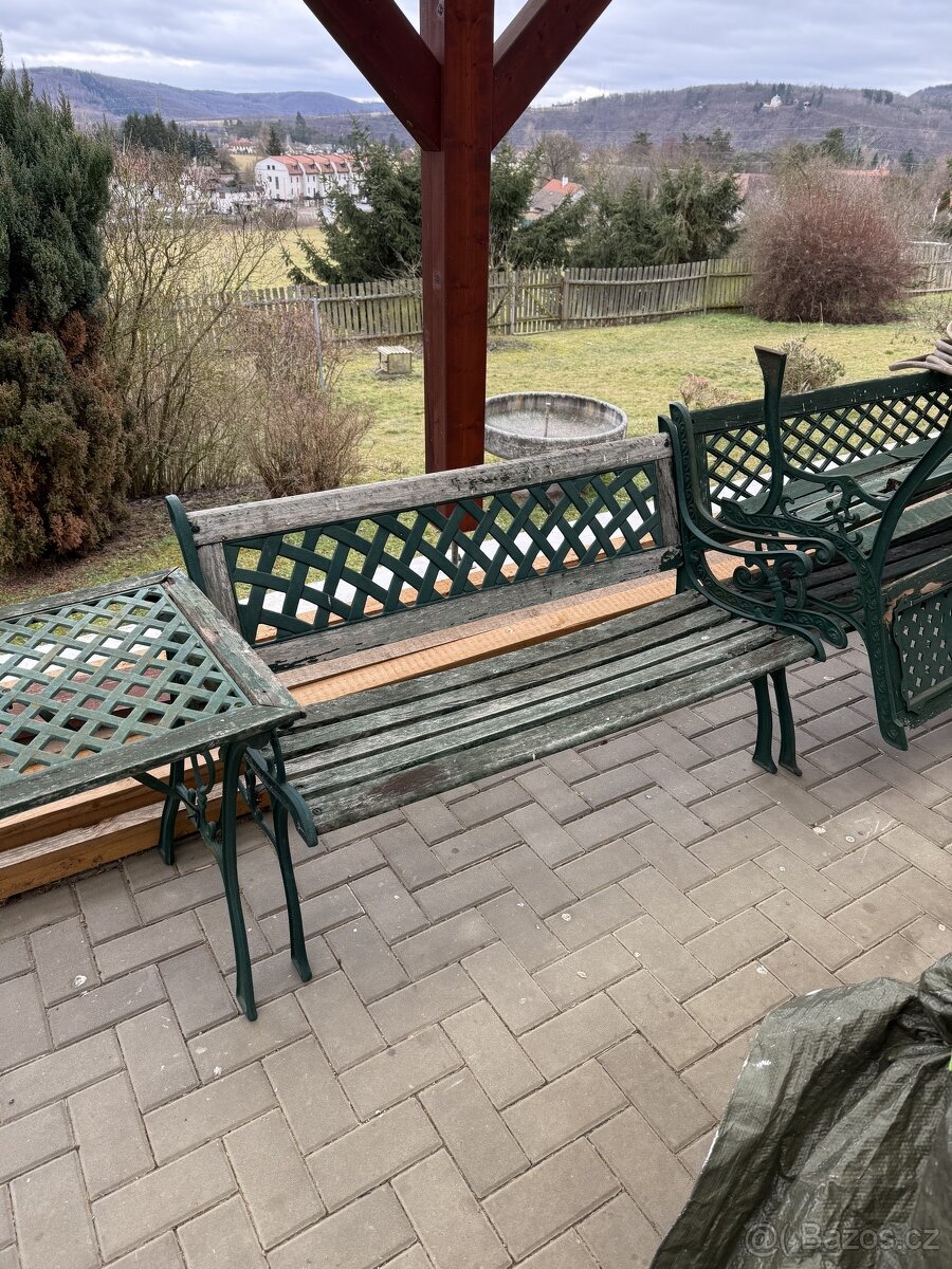 Zahradni sezeni stolek lavičky - 3