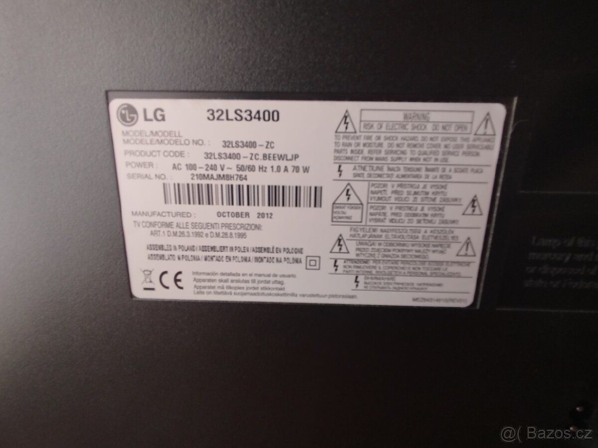 Nefunkční tv LG 32LS3400 - 3