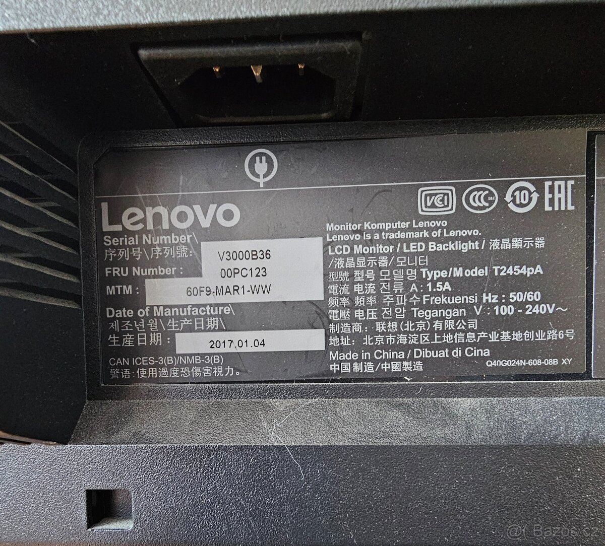 Prodám monitor Lenovo T2454pA, ToP stav - 3