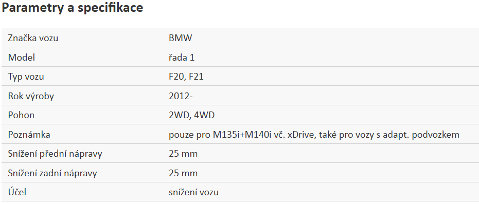 BMW F20 M135i / M140i Snížené pružiny H&R - 3