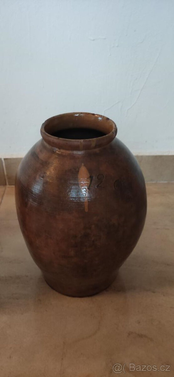 Starý kameninový hrnec „sádelňák“ 3ks - 3