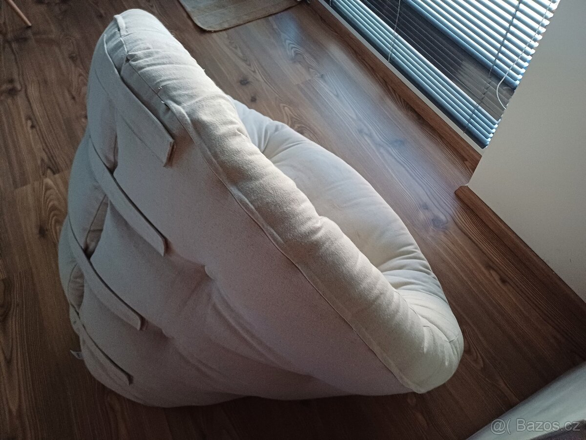 Lněné béžové křeslo Karup-rozkládací - 3