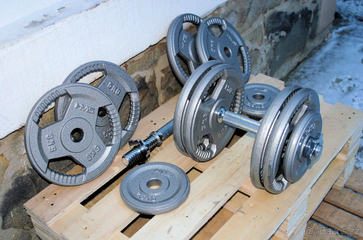 Nakládací činky 2x27,5kg za 3990,- NOVÉ - 3