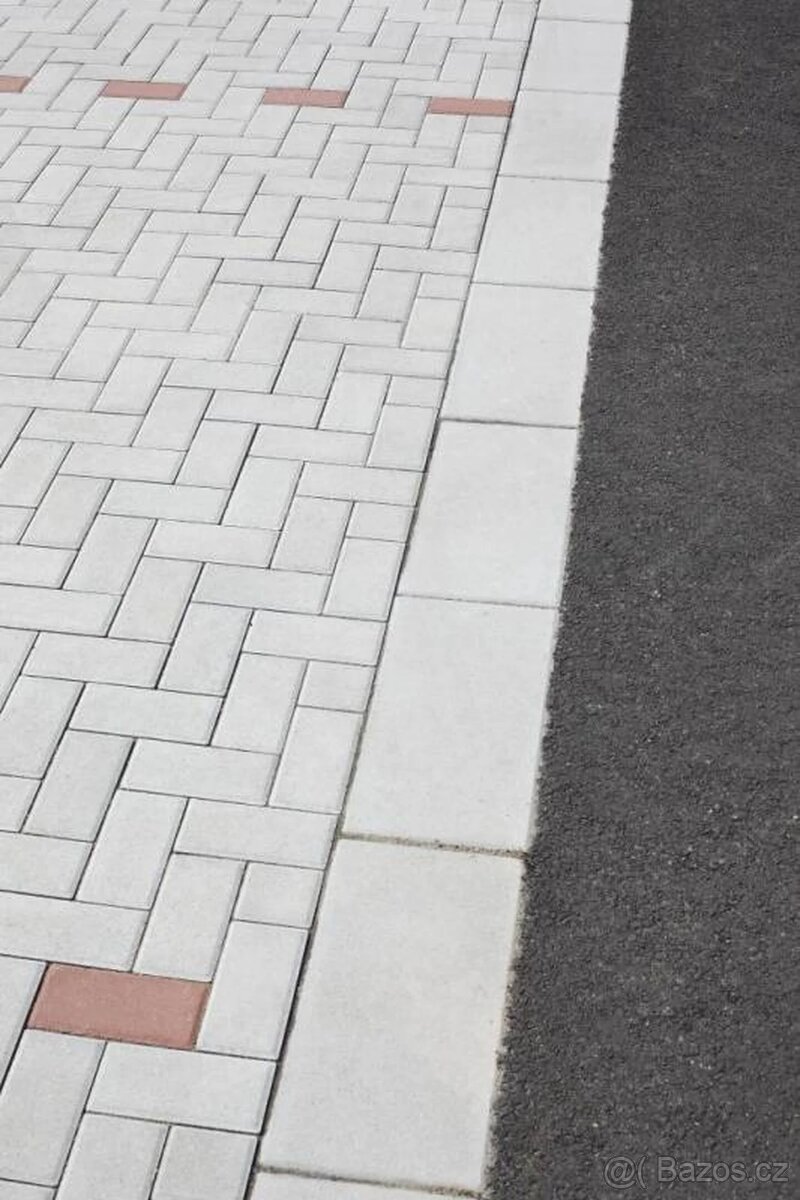 Zámková dlažva 20x10x8 bílá - 3