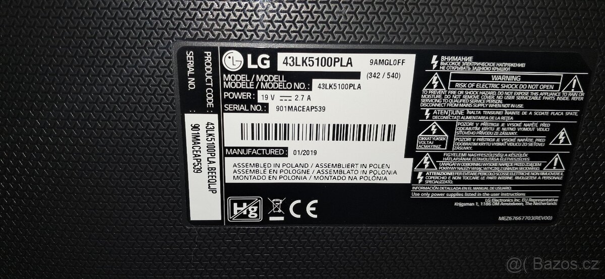 Televize LG 43" - 3