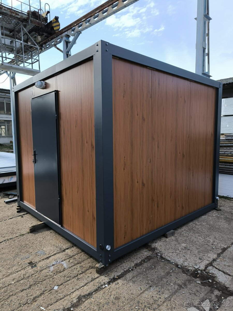 stavební buňka IHNED, dřevodekor 3 x 3 metry - 3