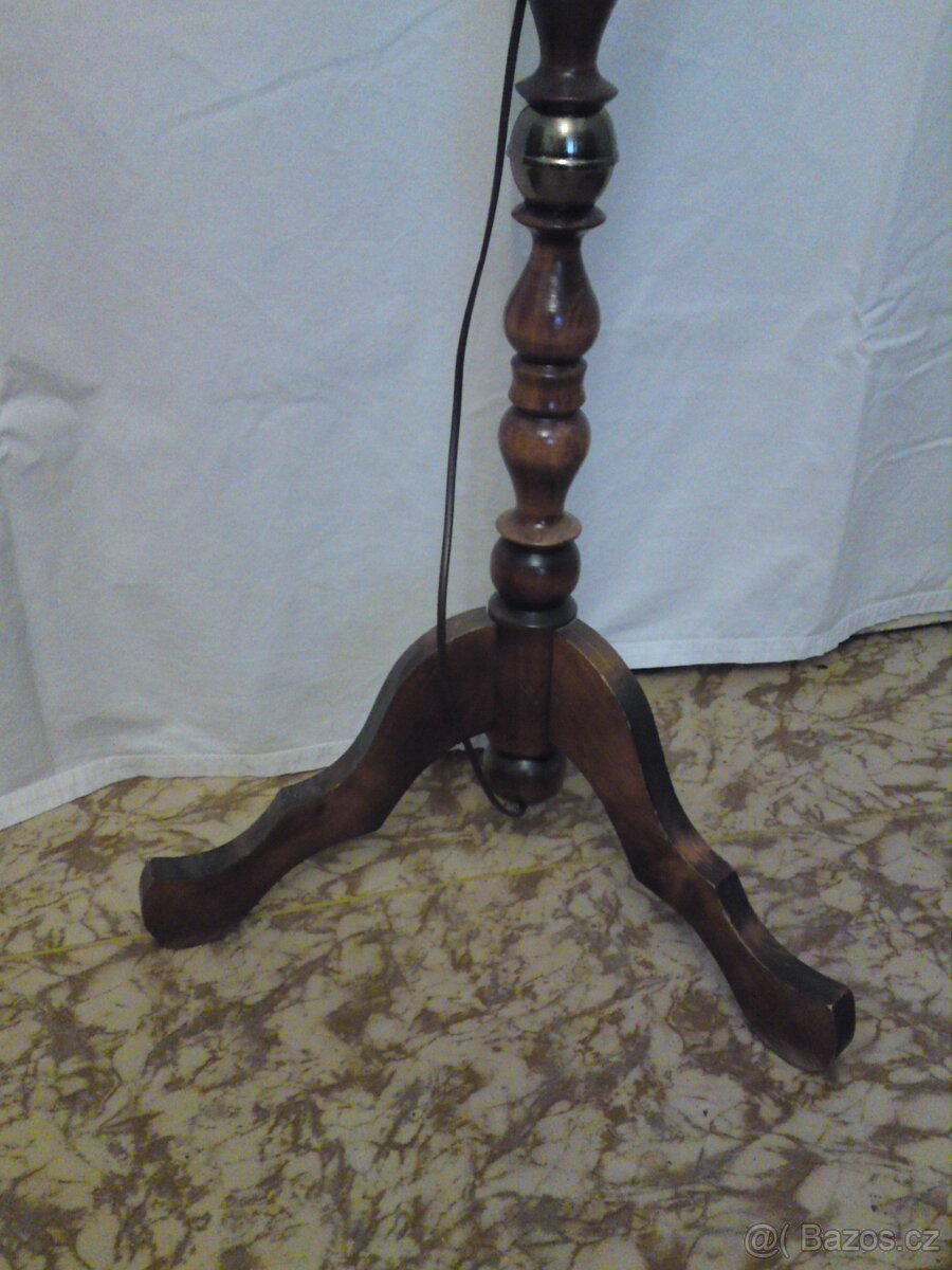 Velká stojanová dřevěná lampa, lampička - 3