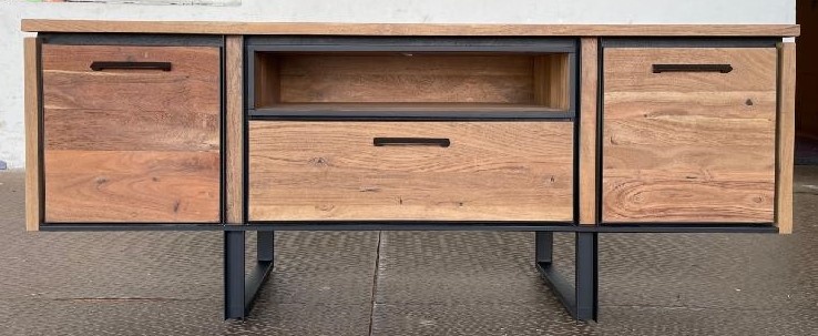 TV dřevěný stolek Tokyo – masiv, LED, 150 cm - 3