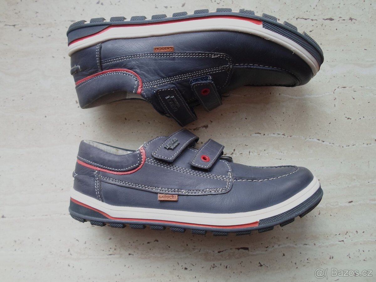 Modré boty polobotky kožené - 35 nové - 3