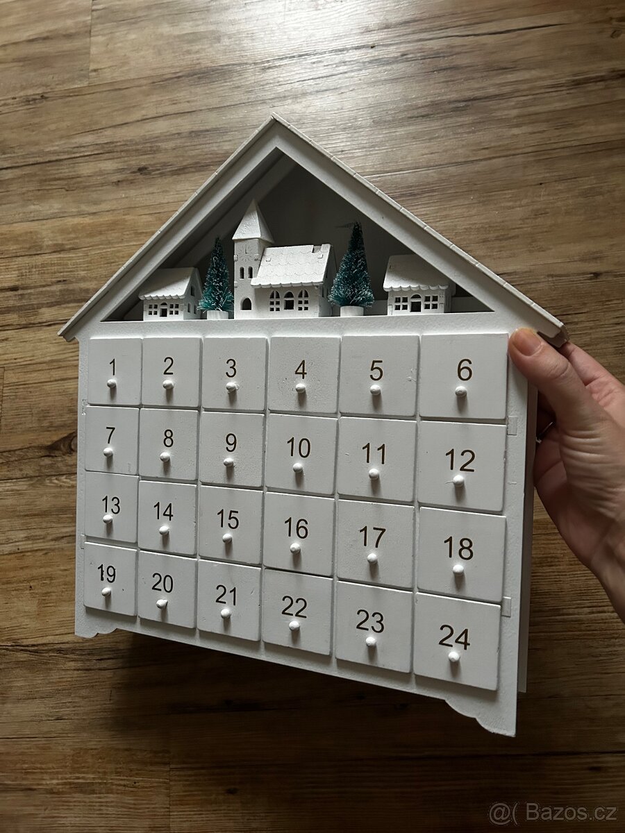 Dřevěný adventní LED kalendář - 3