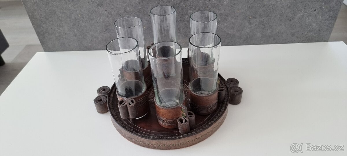 RETRO 2x sada sklenic + váza - 3