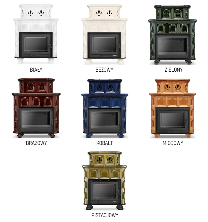 Kachlová kamna s litinovou vložkou SALZBURG, 15 kW zelená - 3