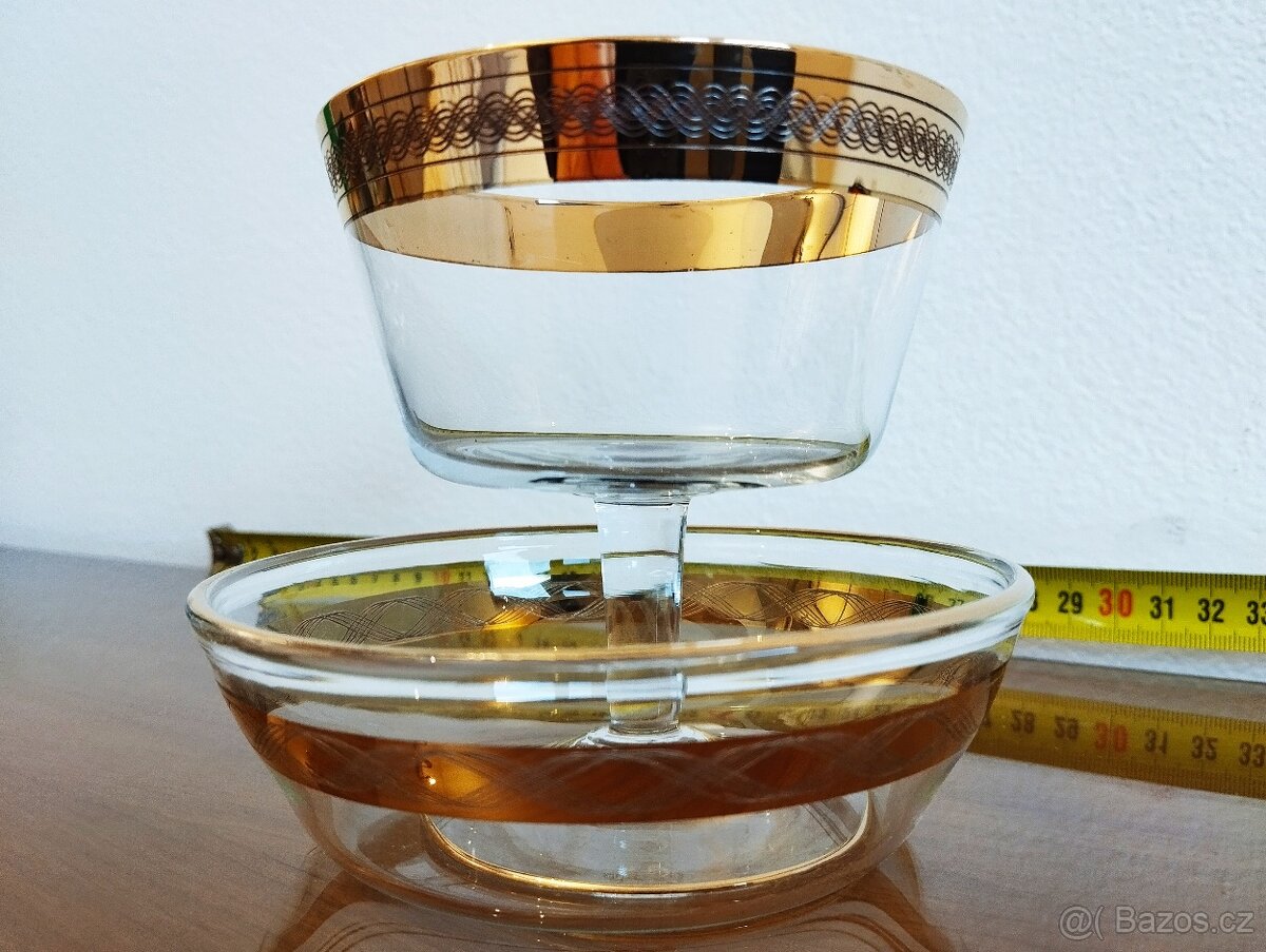 Zlacené skleničky a misky předválečné - 3