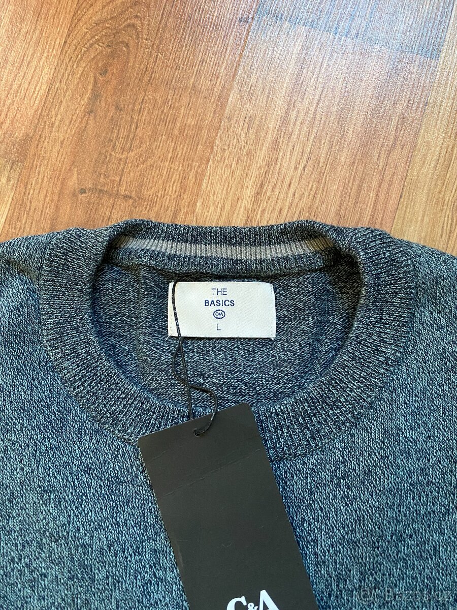 Nový pánský svetr C&A - L, modro-šedý - 3