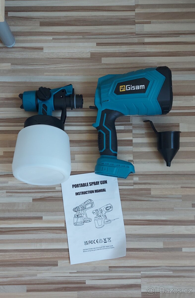 Stříkací Aku pistole Gisam, pro baterie Makita 18V, nová. - 3