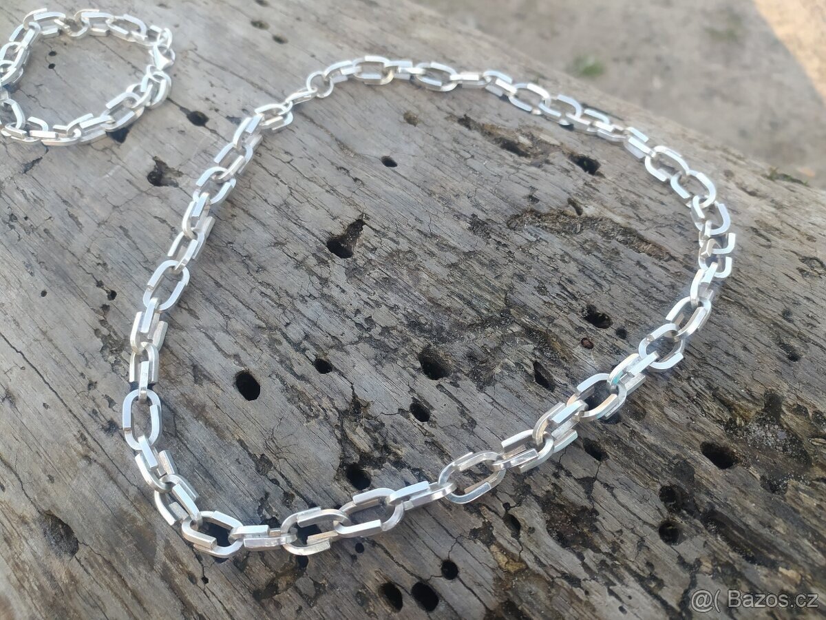Stříbrný řetízek a náramek - ruční práce - PC 15 000CZ - 3