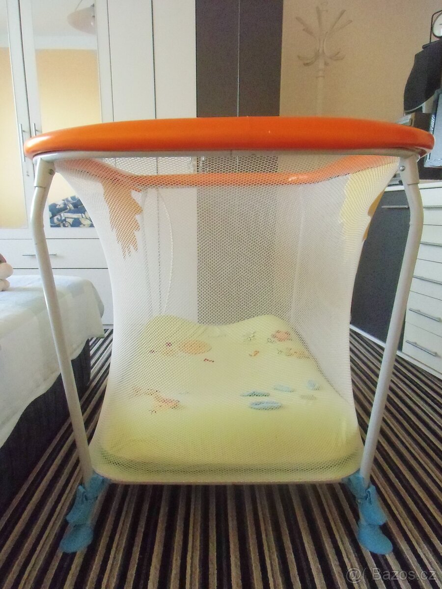 Postýlka skládací mobilní, židlička krmící, postýlka dřevěná - 3