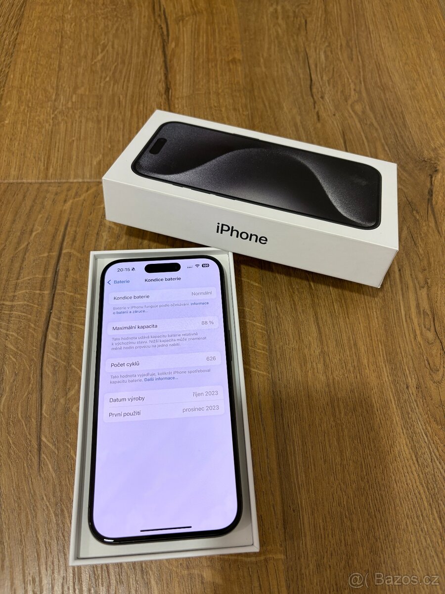 Prodám iPhone 15 Pro Black Titanium, 128GB - 3