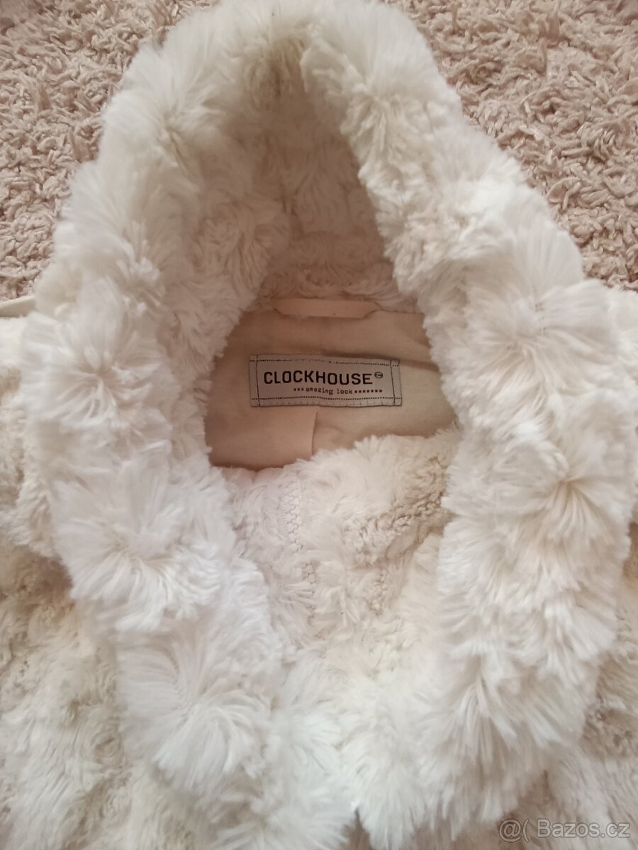 Vesta bílá chlupatá Clockhouse - 3