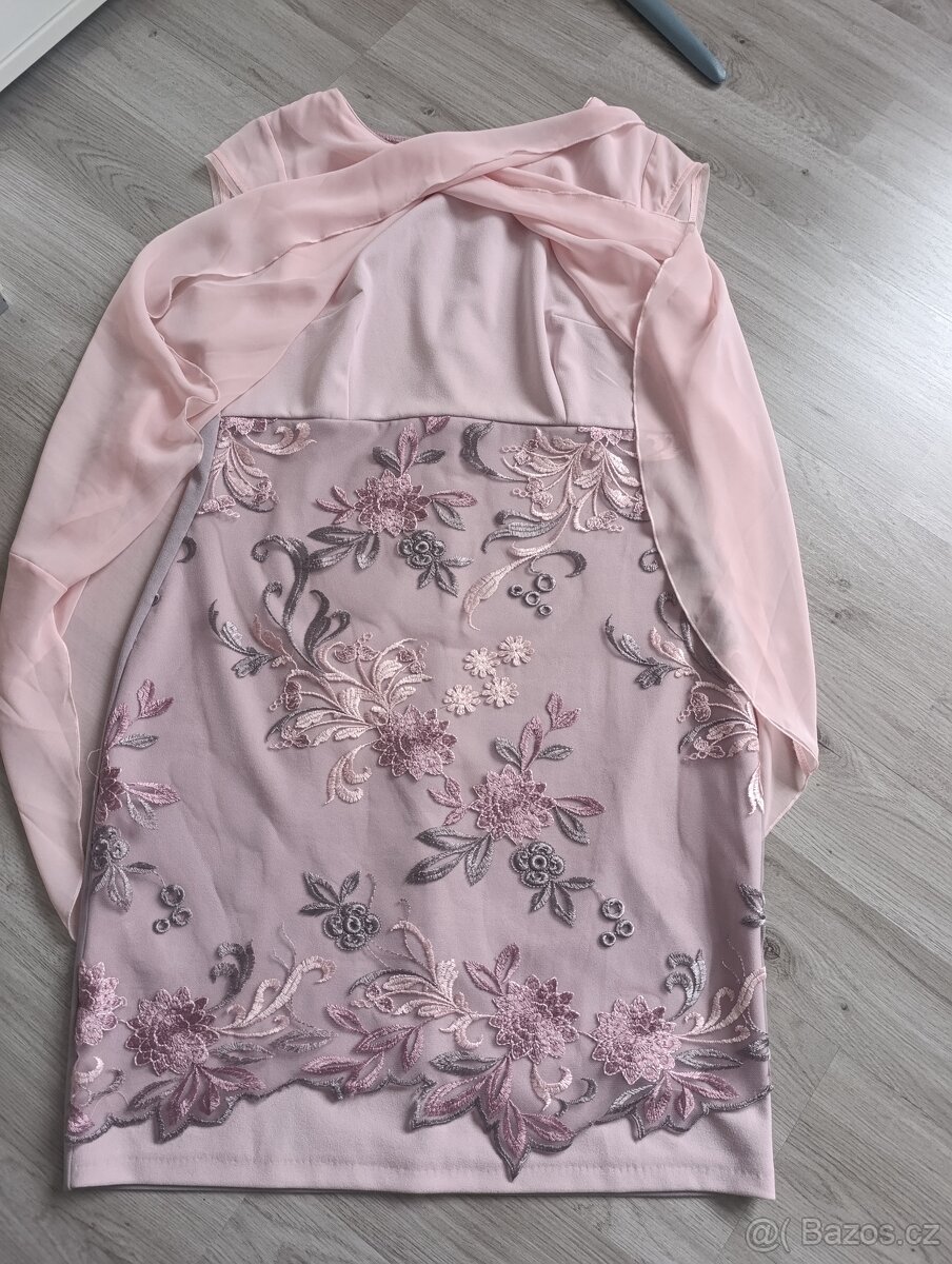 Růžové společenské šaty - 3