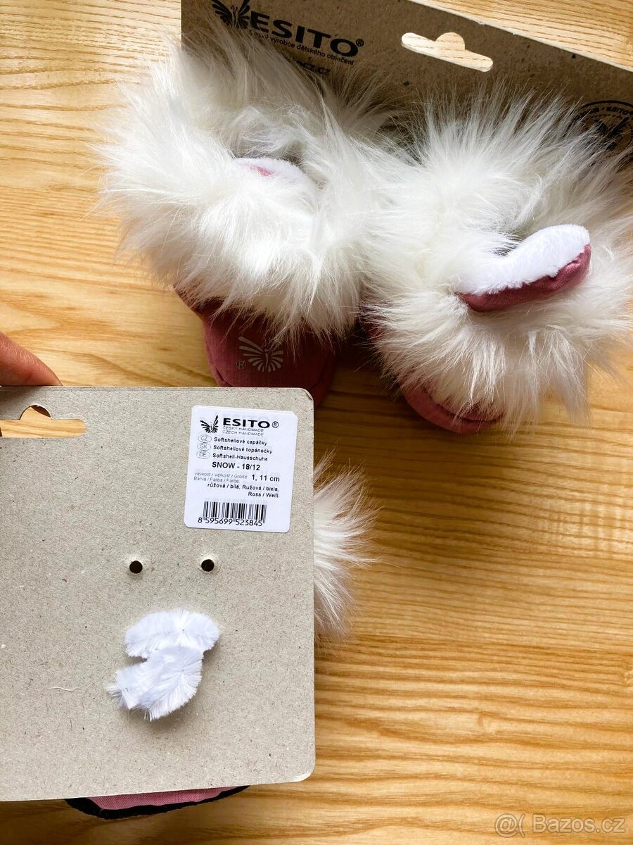 ESITO Softshellové capáčky Snow růžová/bílá; dvojčata - 3