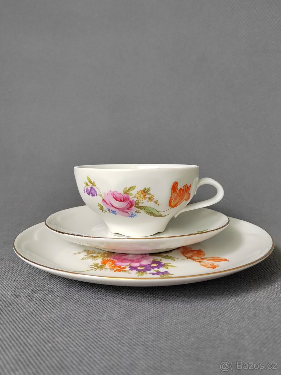 Krásné porcelánové trio Jlmenau Graf von Henneberg - 3