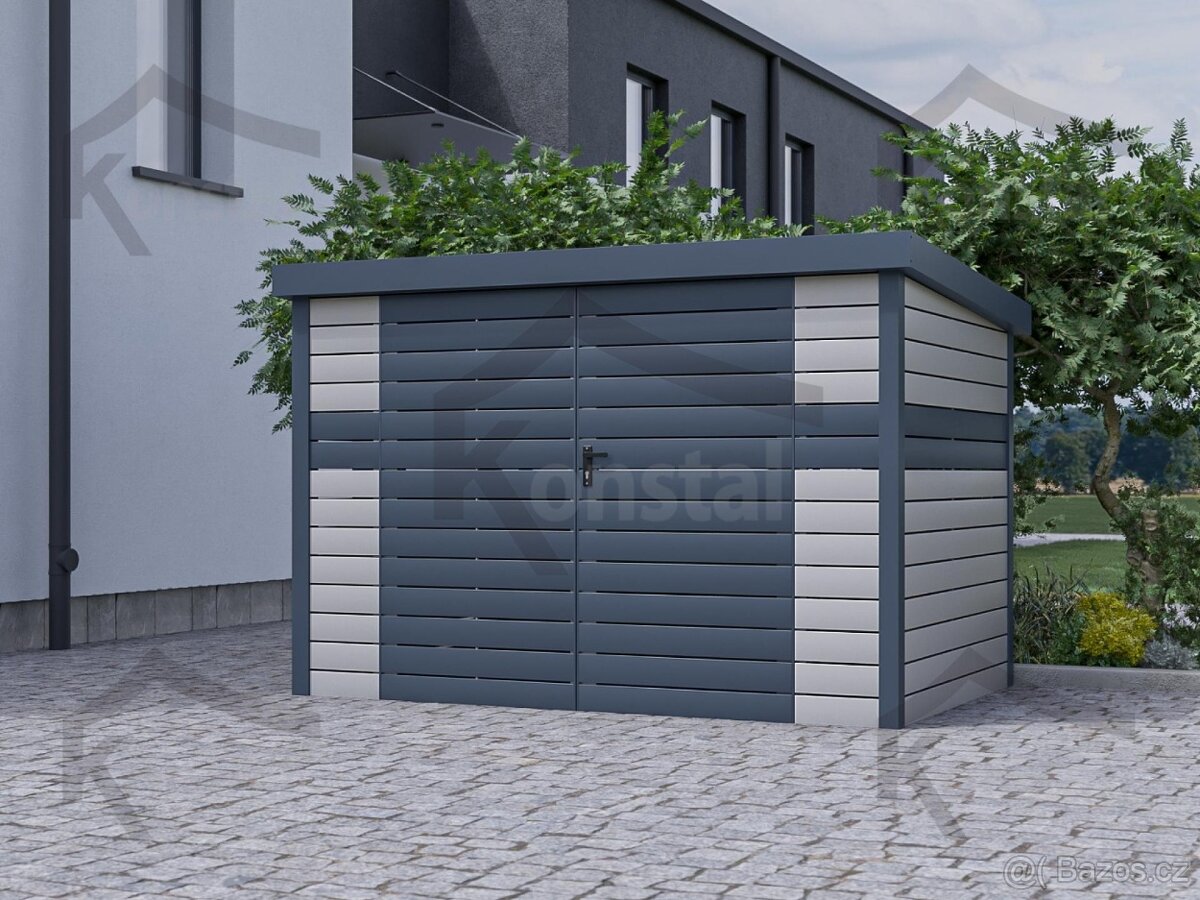 Moderní přístřešek na popelnice 3x1m - 3