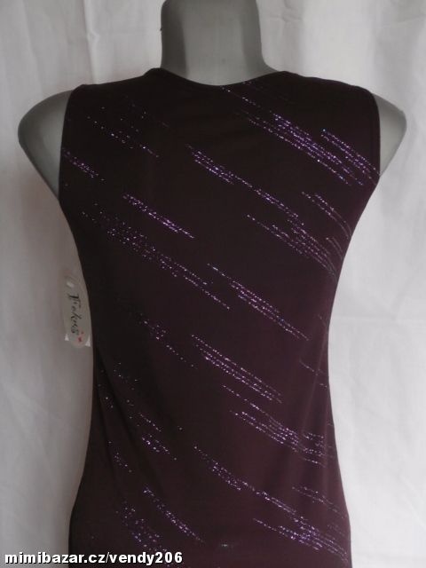 prodám dlouhé pružné šaty vel 38,bordové s fialovým tiskem - 3