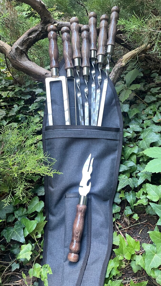 Sada špízů v pouzdře s vidličkou a dvojitými špízy - 3