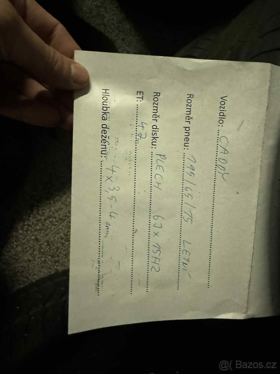 Plechová sada pneu na caddy 195/65/15 - 3