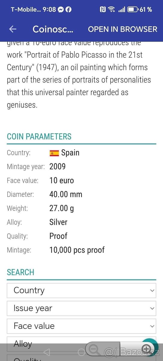 Stříbrná mince 10 € Španělsko - 3