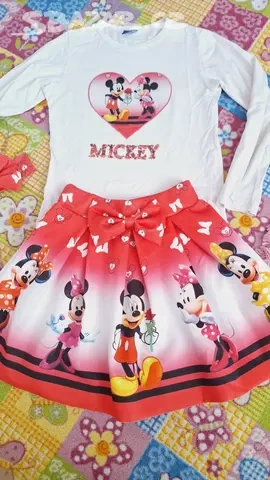 Dětská sukně s tričkem,kabelka,čelenka Minnie 134 - 3