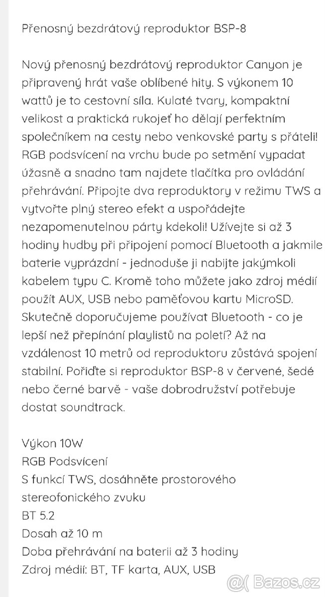 Reproduktor Bt - 3