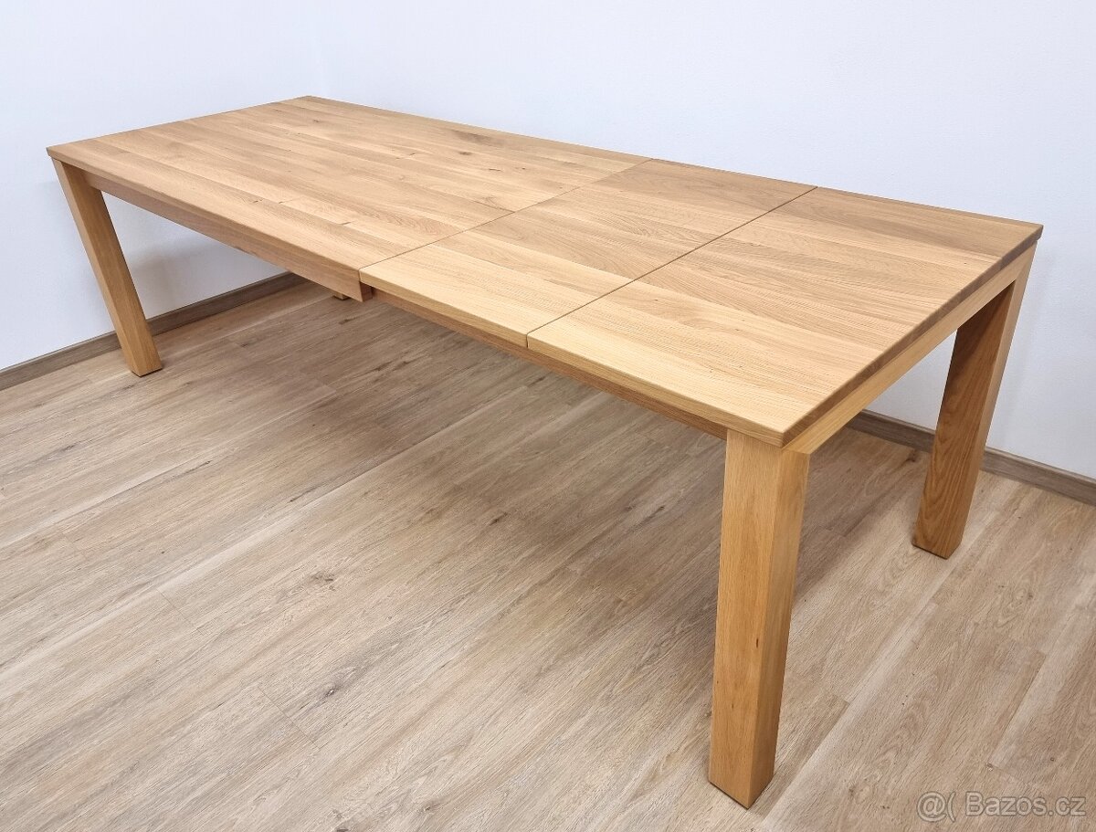 Nový stůl dub masiv s dvojitým rozkladem 90x160+2x45 cm - 3