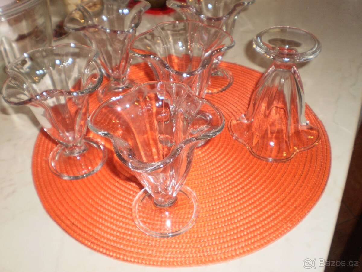 sklo - sklenice - na zmrzlinové poháry ++nové++ 6ks - 3