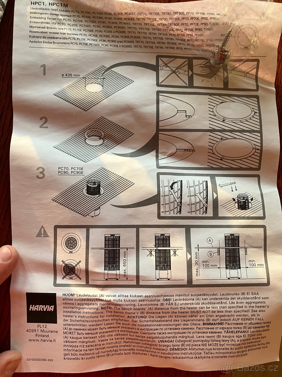 Nerezový lem pro saunová kamna HARVIA Cilindro - 3